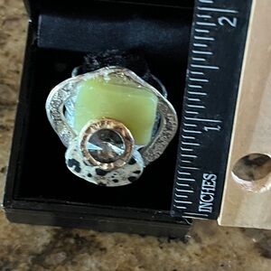 J Jansen ~ Silver and Green Stone Ring